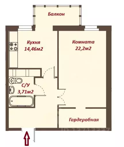 1-к кв. Санкт-Петербург просп. Энгельса, 2 (47.3 м) - Фото 1