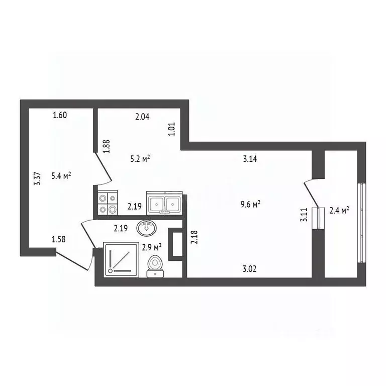 Студия Санкт-Петербург Полюстровский просп., 75 (23.1 м) - Фото 2