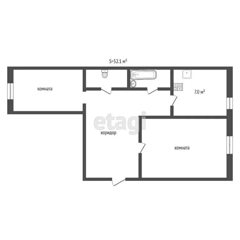 2-комнатная квартира: Челябинская область, Кусинский муниципальный ... - Фото 1