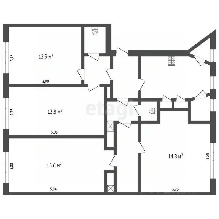 Комната Ивановская область, Иваново ул. Красных Зорь, 1 (59.7 м) - Фото 1