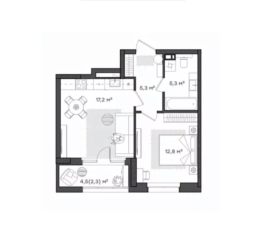 1-к кв. Ярославская область, Ярославль Тутаевское ш., 93Б (42.9 м) - Фото 1