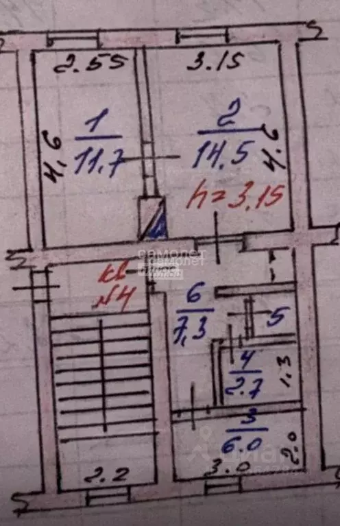 2-к кв. Дагестан, Дербент пер. Карла Маркса, 62 (45.0 м) - Фото 1