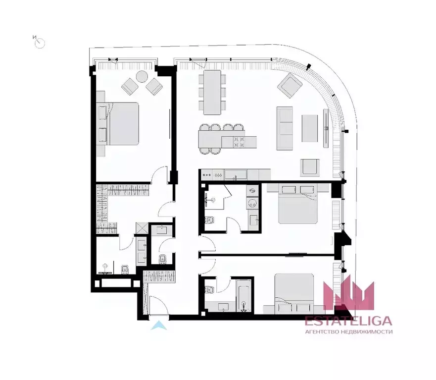 3-к кв. Москва ул. Братьев Фонченко, 1к3 (150.7 м) - Фото 1