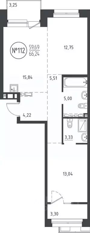 2-к кв. Иркутская область, Иркутск ул. Эдуарда Дьяконова, 9 (66.5 м) - Фото 0
