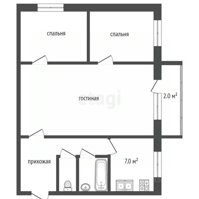 3-к кв. Костромская область, Кострома Кинешемское ш., 20А (52.0 м) - Фото 0