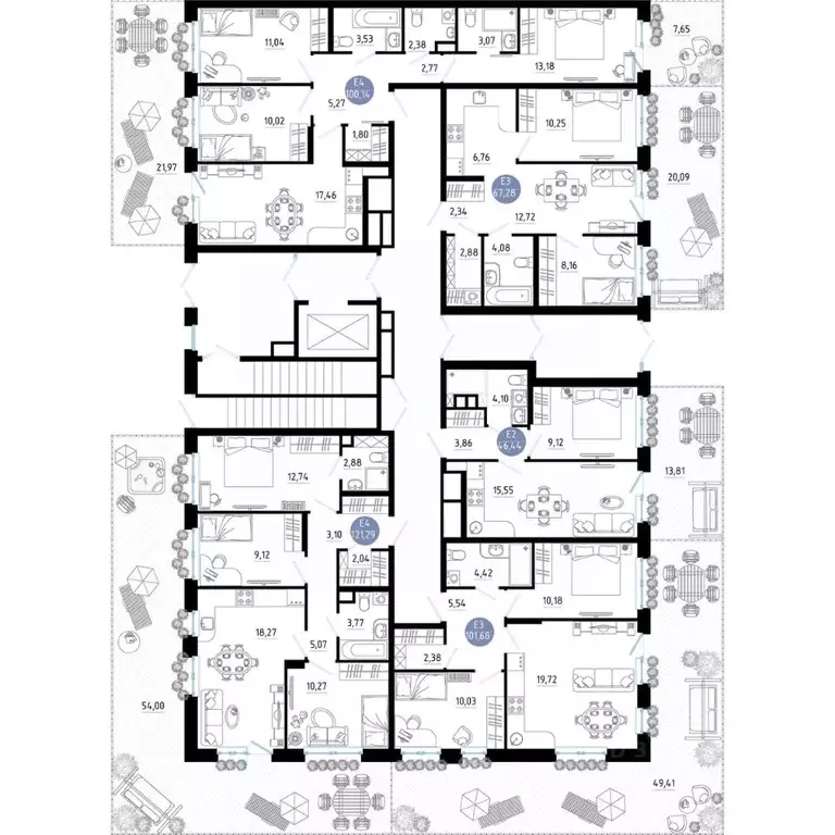 2-к кв. Рязанская область, Рязань 9-10-й кв-л,  (101.68 м) - Фото 1