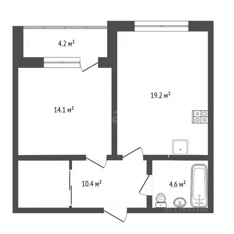 1-к кв. Тюменская область, Тюмень ул. Игоря Комиссарова, 22 (48.4 м) - Фото 1