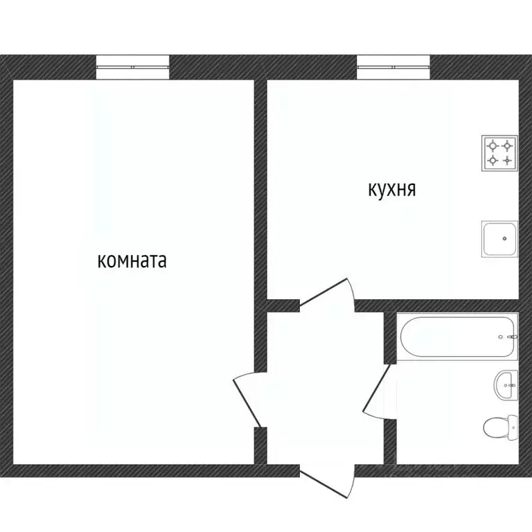 1-к кв. Воронежская область, Воронеж ул. Героев Сибиряков, 87 (21.0 м) - Фото 2