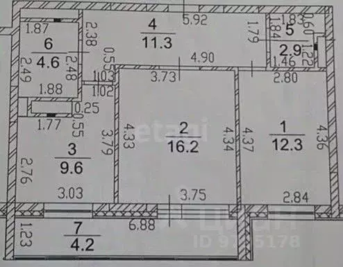 2-к кв. Татарстан, Казань просп. Альберта Камалеева, 34 (60.9 м) - Фото 2