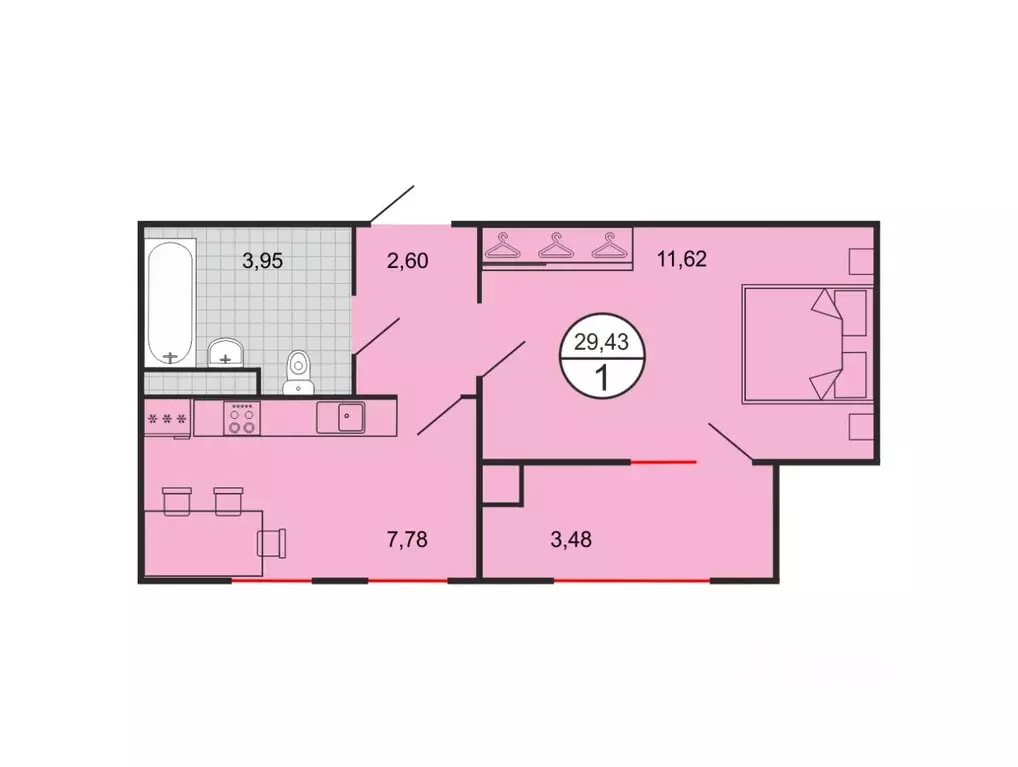 1-к кв. Ставропольский край, Ставрополь № 15 мкр,  (29.43 м) - Фото 1