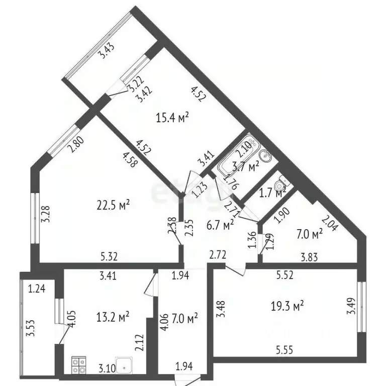 3-к кв. Костромская область, Кострома Давыдовский-3 мкр, 9 (97.4 м) - Фото 1