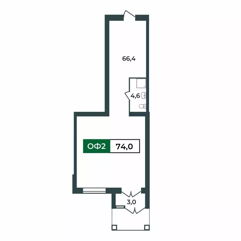 Офис (74 м) - Фото 2