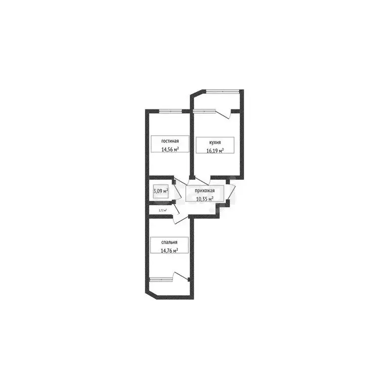 2-комнатная квартира: Краснодар, улица Григория Булгакова, 16 (60.3 м) - Фото 0