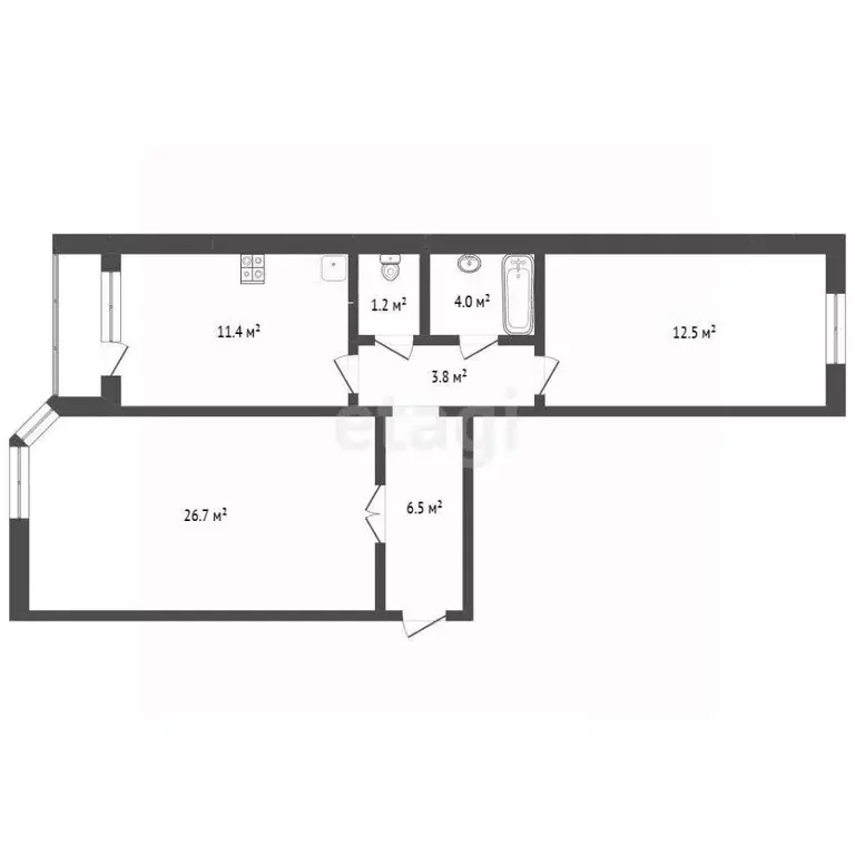 2-к кв. Московская область, Одинцово ул. Чистяковой, 65 (66.3 м) - Фото 2