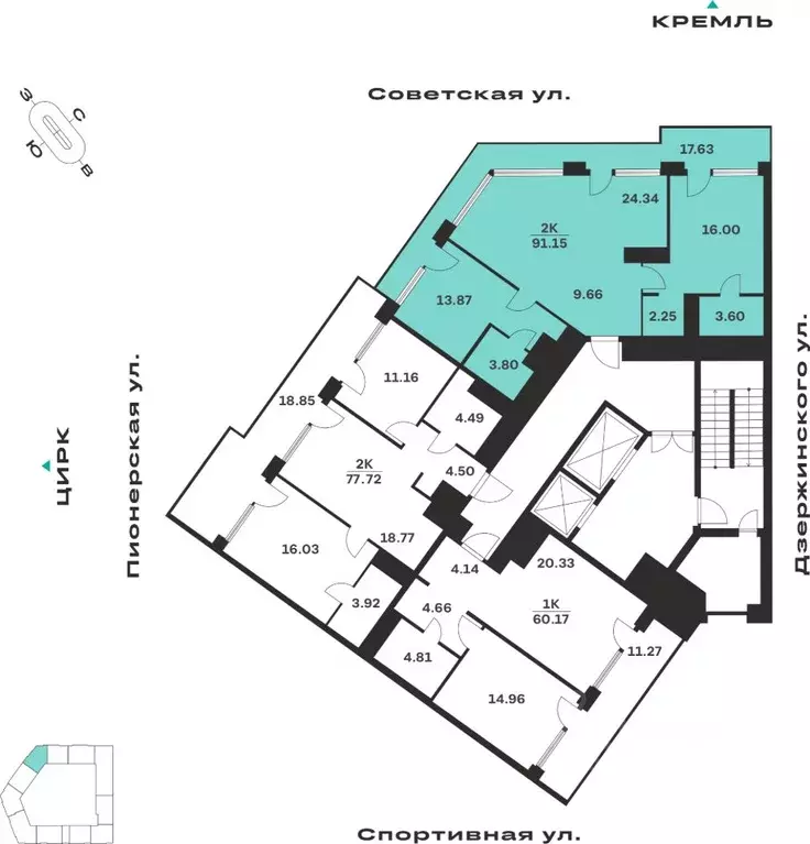 2-к кв. Тульская область, Тула ул. Болотникова, 4 (91.15 м) - Фото 2