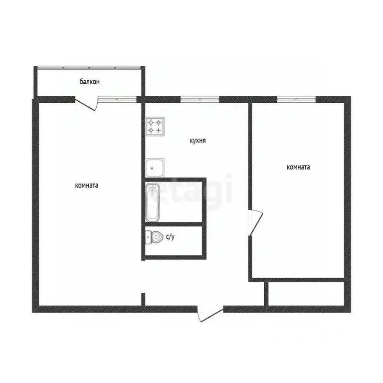 2-к кв. Челябинская область, Кыштым ул. Интернационала, 95А (45.1 м) - Фото 2