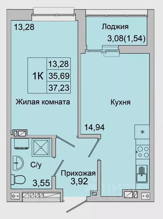 1-к кв. Ростовская область, Батайск ул. Булгакова, 11 (37.23 м) - Фото 0