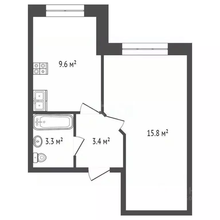 1-к кв. Костромская область, Кострома ул. Радиозаводская, 54 (34.0 м) - Фото 1