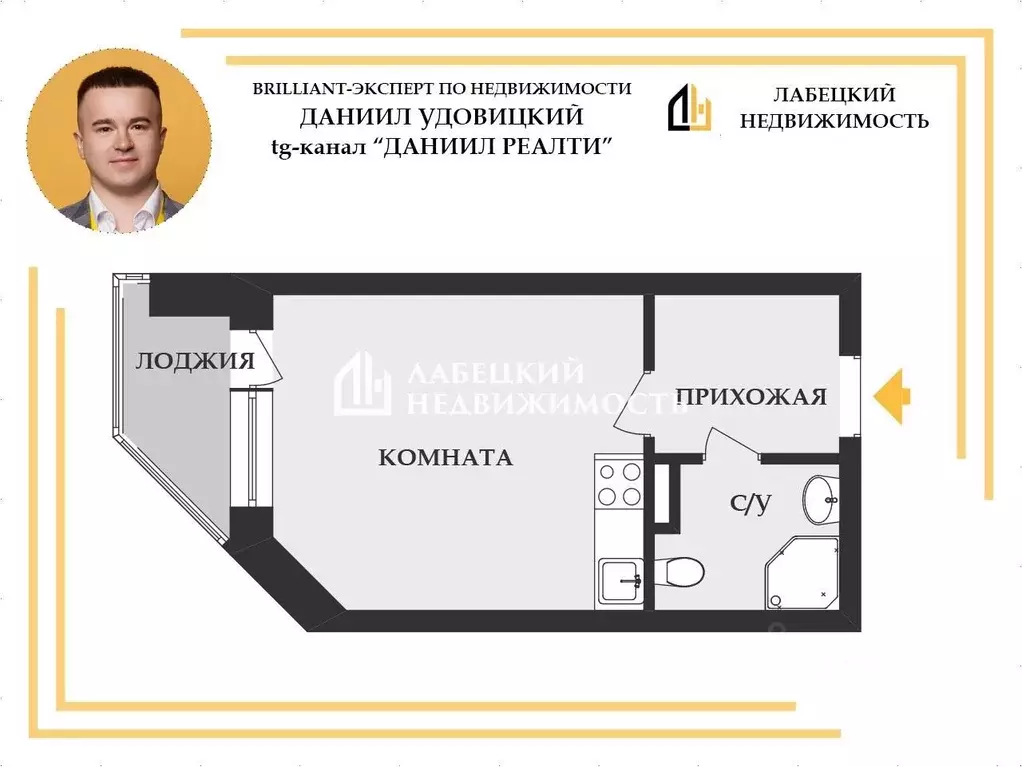 Студия Ленинградская область, Всеволожск ул. Шевченко, 12к1 (24.7 м) - Фото 2
