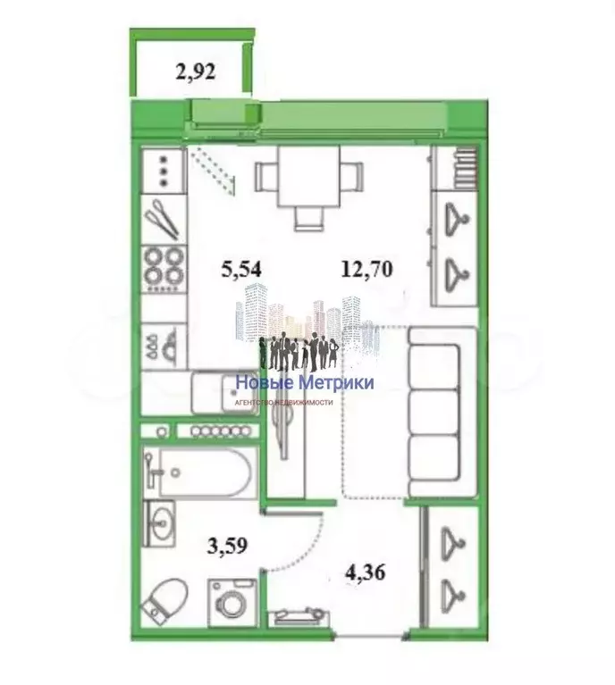 Квартира-студия, 28,5 м, 8/23 эт. - Фото 0