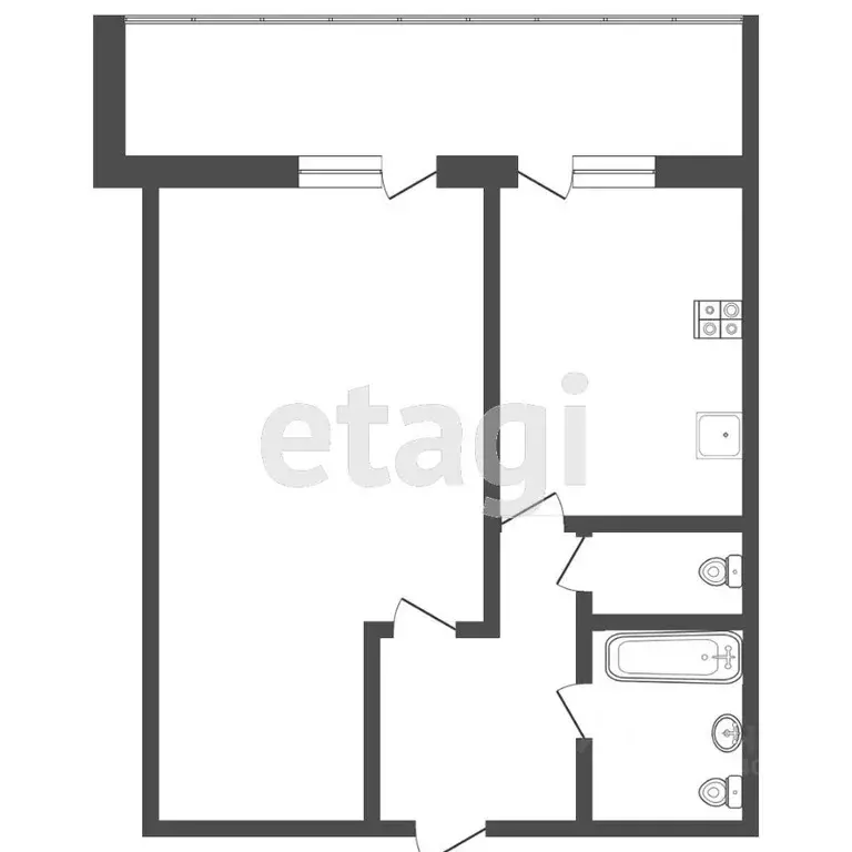 1-к кв. Тюменская область, Тюмень Холодильная ул., 136к1 (35.0 м) - Фото 1