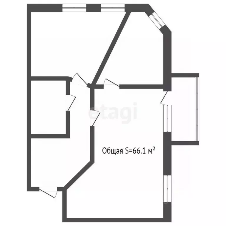 2-к кв. Новосибирская область, Новосибирск Радужная ул., 11 (66.1 м) - Фото 1