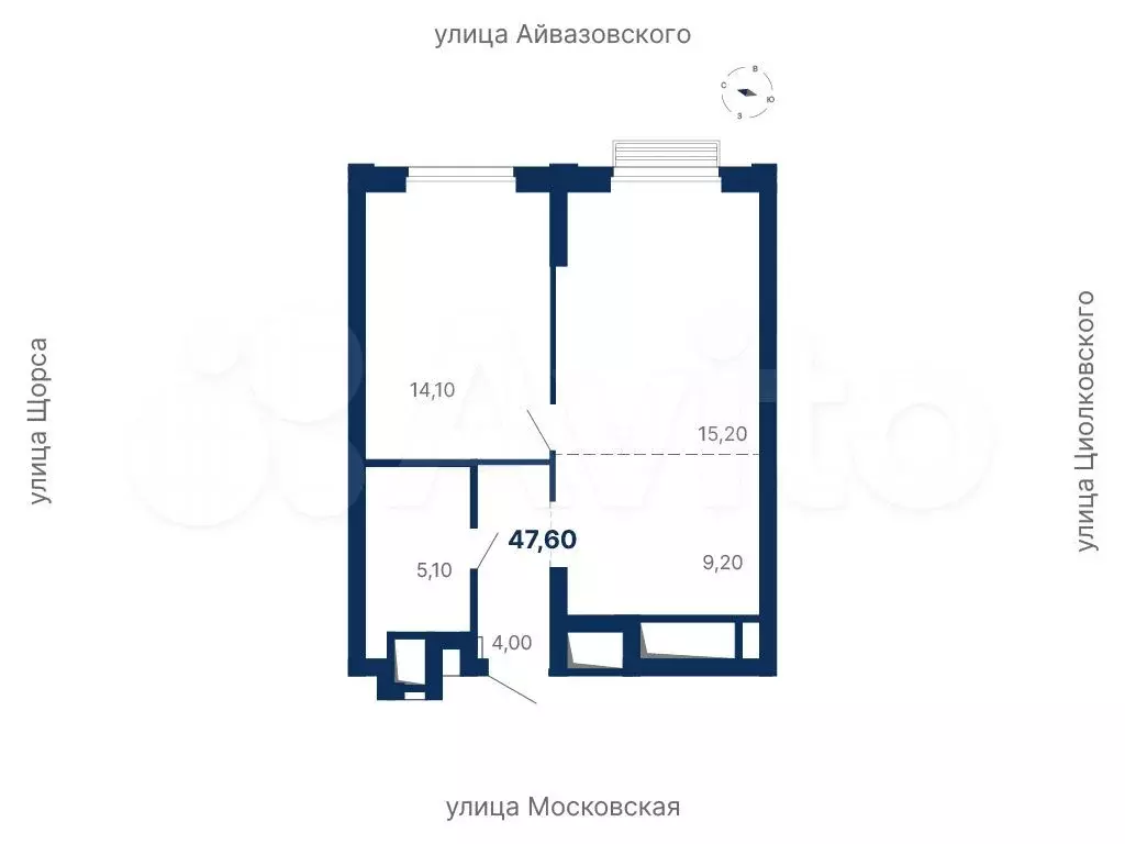 1-к. квартира, 47,6 м, 23/29 эт. - Фото 0