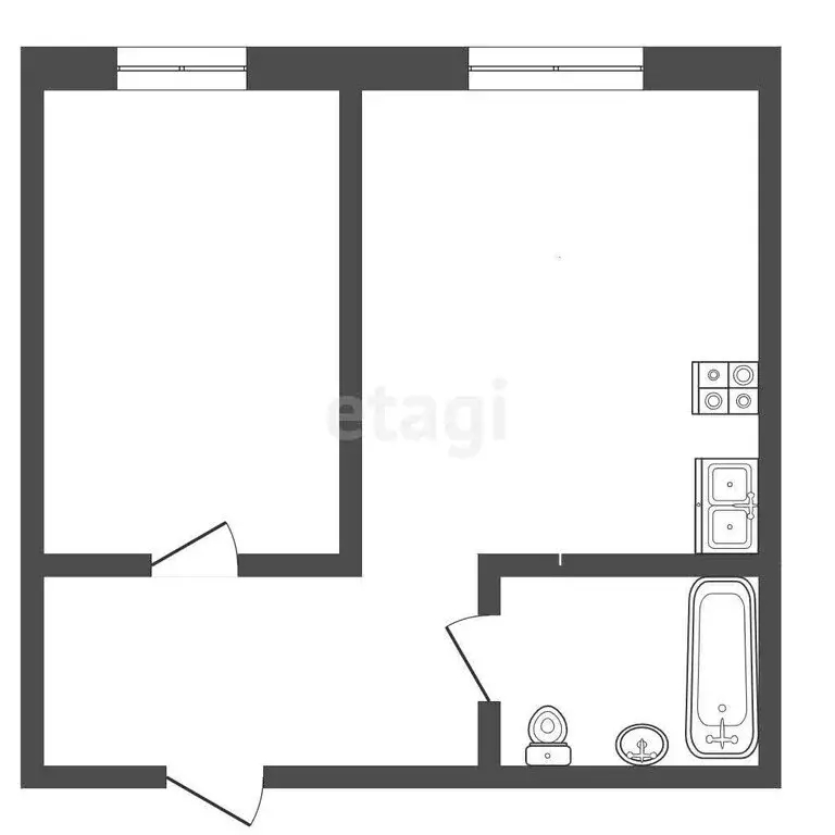 1-комнатная квартира: Баксан, проспект Ленина, 76 (33 м) - Фото 1