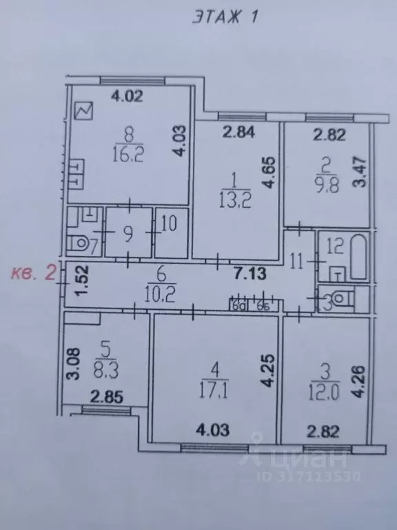 5-к кв. Москва ул. Скульптора Мухиной, 7К2 (100.0 м) - Фото 0