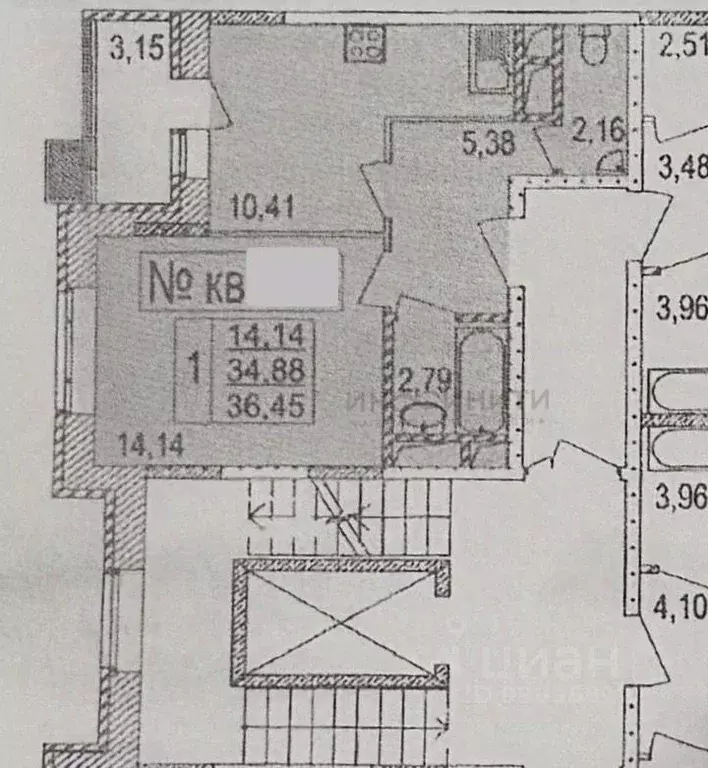1-к кв. Московская область, Мытищи ул. Красная Слобода, 15 (34.5 м) - Фото 2