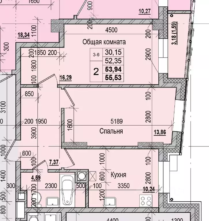 2-к кв. Саха (Якутия), Якутск ул. Чкалова, 47 (53.94 м) - Фото 1