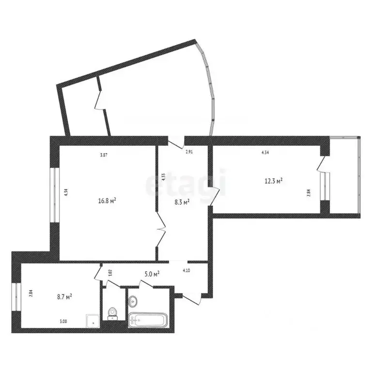 2-к кв. Красноярский край, Красноярск Норильская ул., 4 (68.0 м) - Фото 1