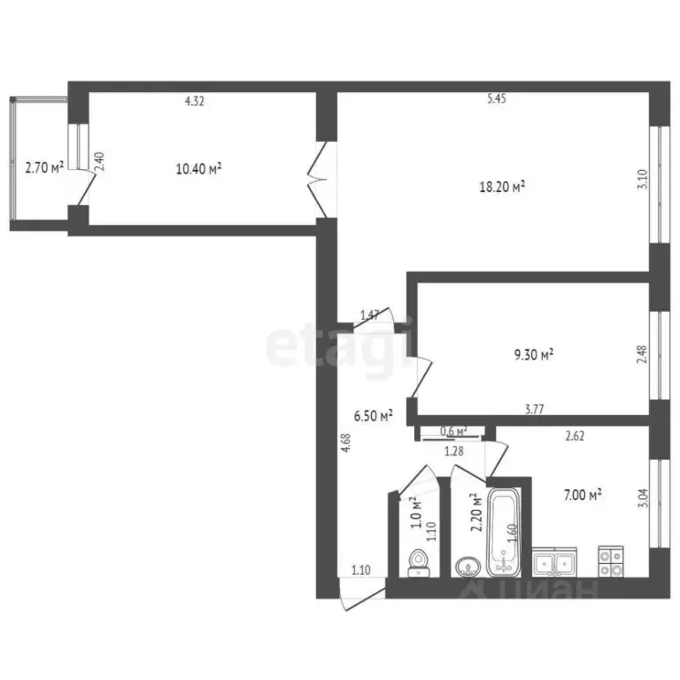 3-к кв. Самарская область, Самара Воронежская ул., 51 (58.3 м) - Фото 2