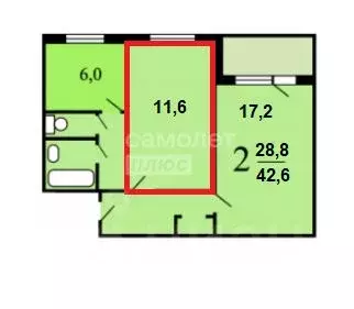 Комната Москва Медынская ул., 8К2 (11.6 м) - Фото 1