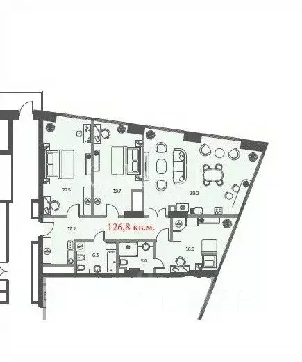 3-к кв. Москва Мытная ул., 40к4 (126.8 м) - Фото 2