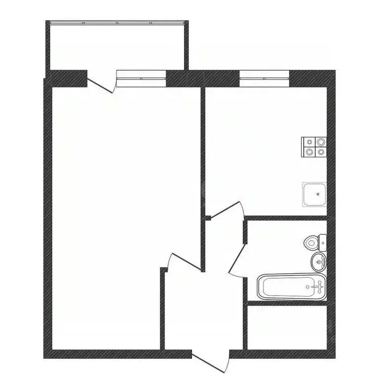 1-к кв. Калужская область, Малоярославец ул. Энтузиастов, 11А (35.6 м) - Фото 2