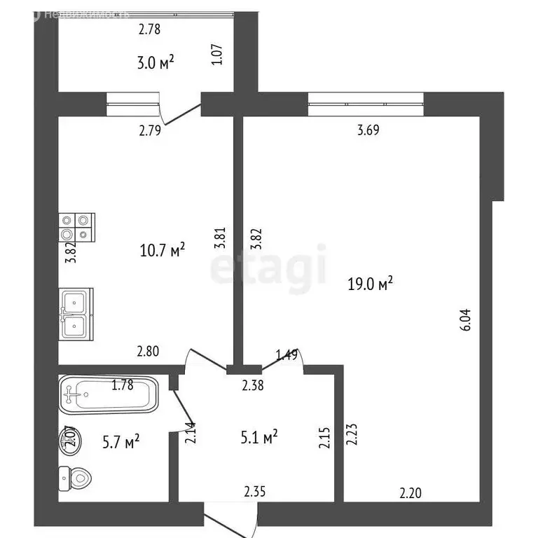 1-комнатная квартира: Стерлитамак, улица Артёма, 102 (38.5 м) - Фото 1