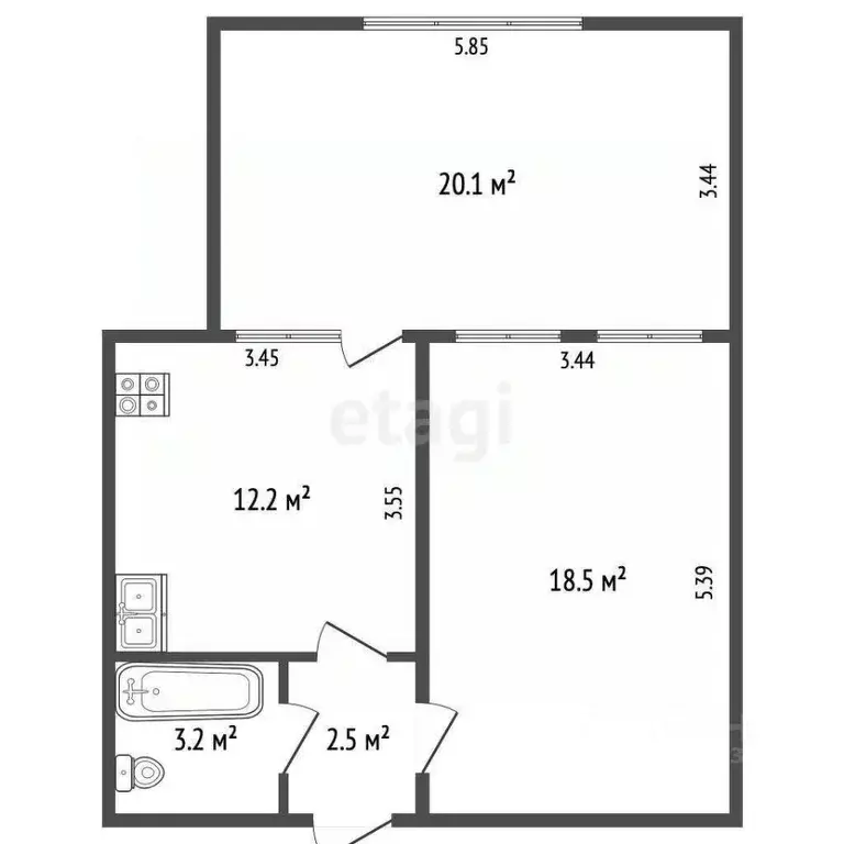 2-к кв. Ямало-Ненецкий АО, Тарко-Сале Пуровский район, Новая ул., 1 ... - Фото 2