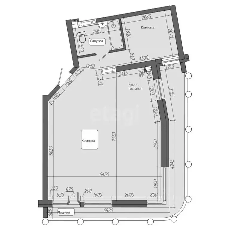 3-к кв. Приморский край, Владивосток ул. Мыс Кунгасный, 3Б (60.0 м) - Фото 1