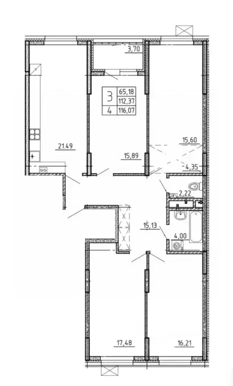 4-к кв. Ставропольский край, Пятигорск Центр мкр,  (116.07 м) - Фото 1