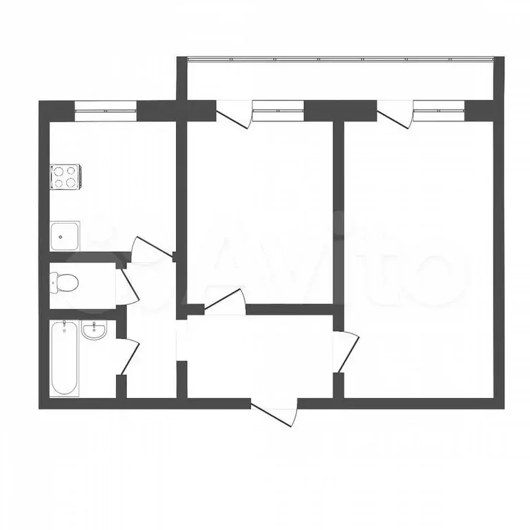 2-к. квартира, 46,8 м, 5/5 эт. - Фото 0
