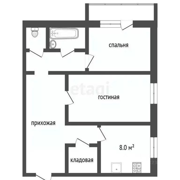 2-к кв. Владимирская область, Муром ул. Экземплярского, 45 (51.9 м) - Фото 0