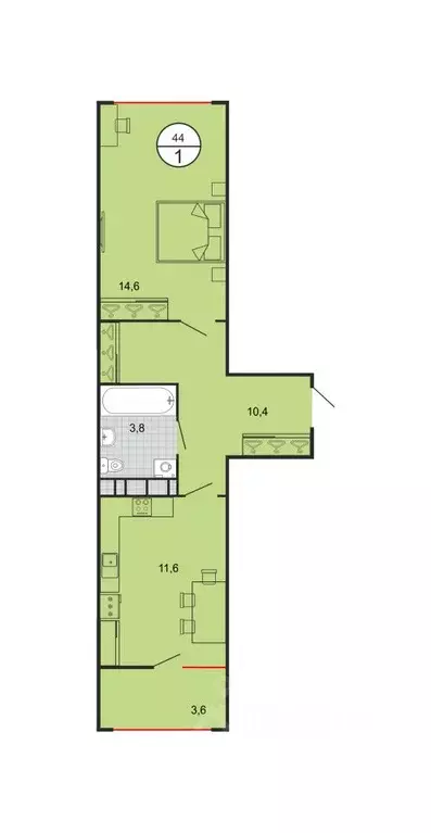 1-к кв. Ставропольский край, Михайловск Шпаковский район, пер. ... - Фото 1