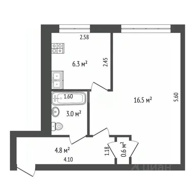 1-к кв. Архангельская область, Архангельск Первых Пятилеток мкр, ул. ... - Фото 2
