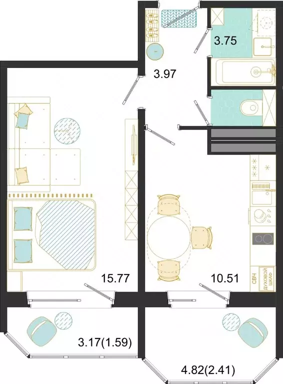 1-к кв. Московская область, Домодедово ул. Текстильщиков, 45 (38.0 м) - Фото 1