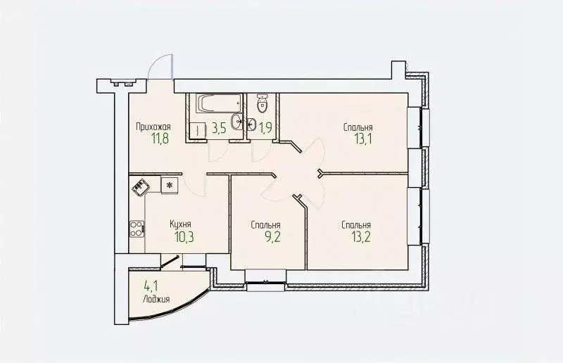 3-к кв. Кировская область, Киров Завода ОЦМ мкр,  (65.1 м) - Фото 0