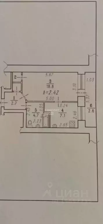 1-к кв. Омская область, Омск просп. Мира, 17 (33.8 м) - Фото 1