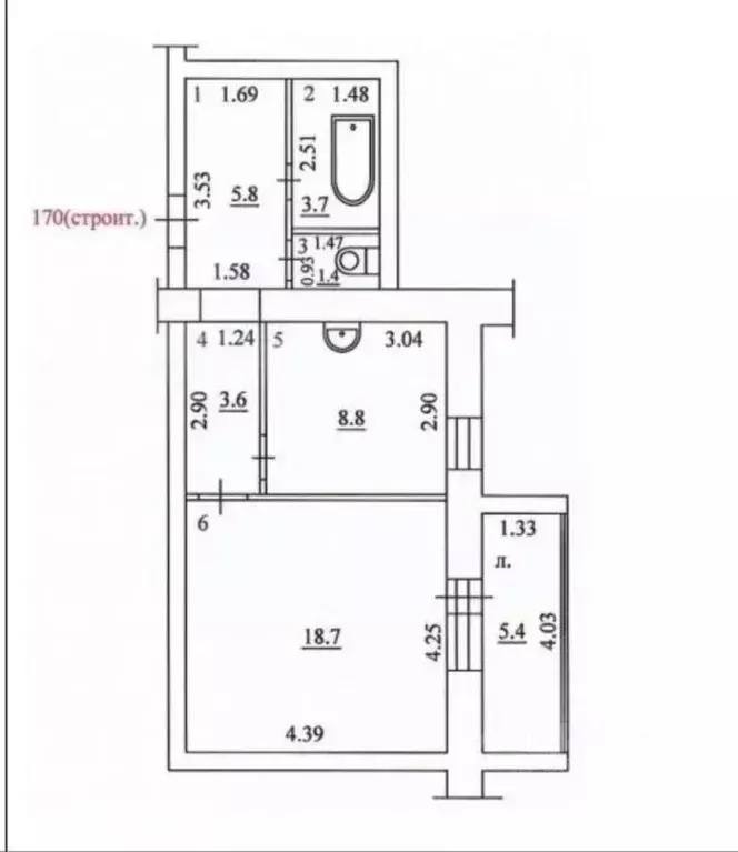 1-к кв. Самарская область, Самара Партизанская ул., 158 (42.0 м) - Фото 2