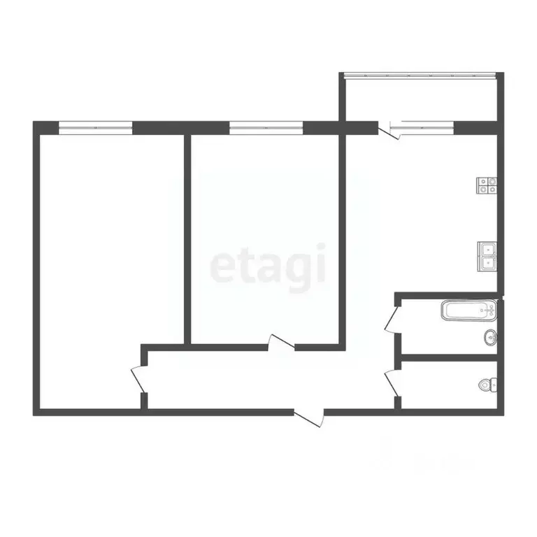 2-к кв. Владимирская область, Муром Нижегородская ул., 31 (60.4 м) - Фото 1