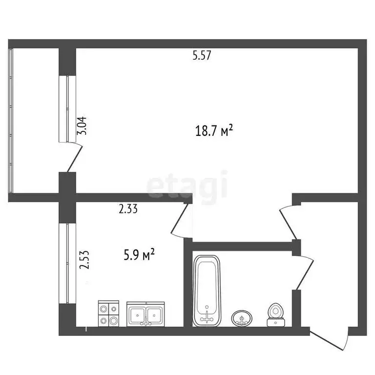1-комнатная квартира: Химки, улица Розы Люксембург, 1 (30.7 м) - Фото 0
